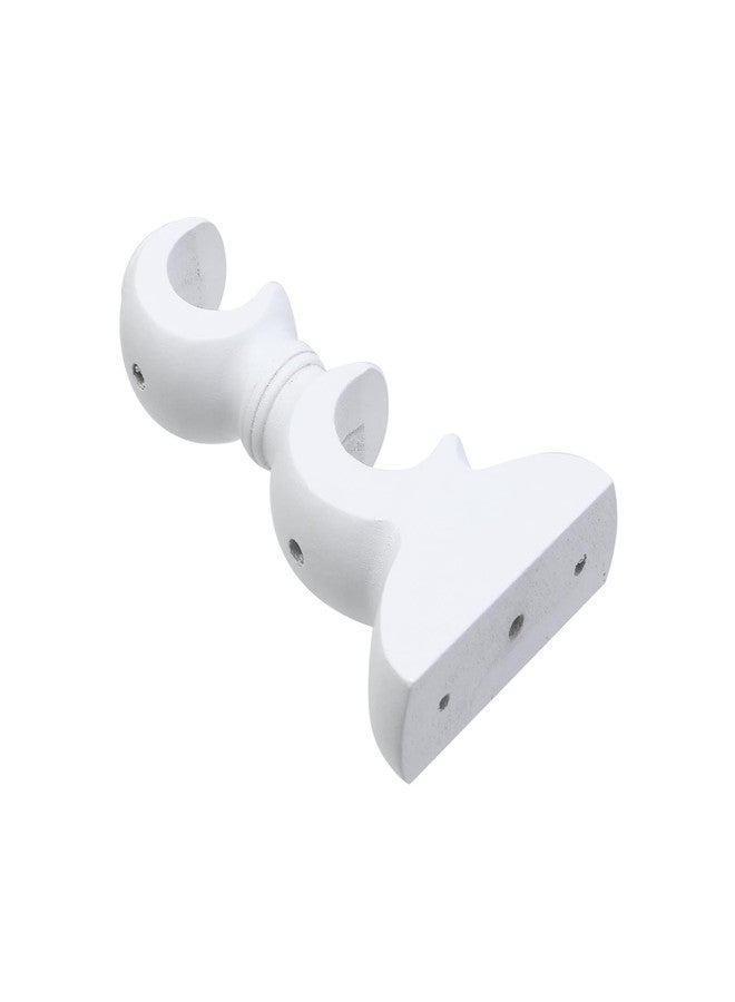 Pastlla 2 Pack Wood Double Curtain Rod Brackets Wooden Curtain Rod Support Hangers Wall Mounted Rod Holder Ceiling Mounted Rod Support Bracket, White - Image 5